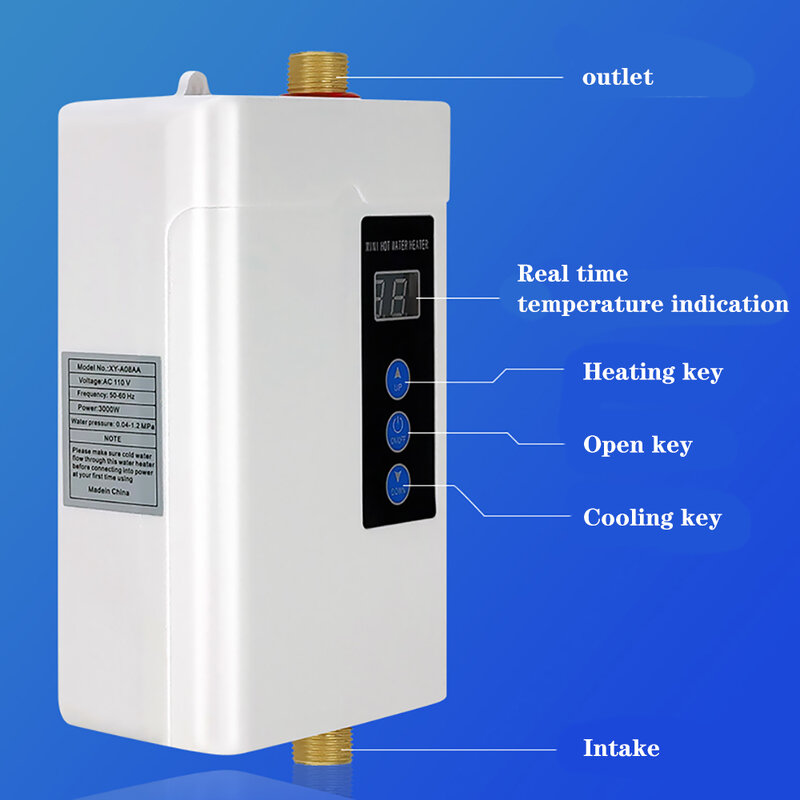 2022 110v/220v do agregado familiar mini aquecedor de água instantâneo tankless elétrico aquecedor de água aquecedor de água 50-60hz