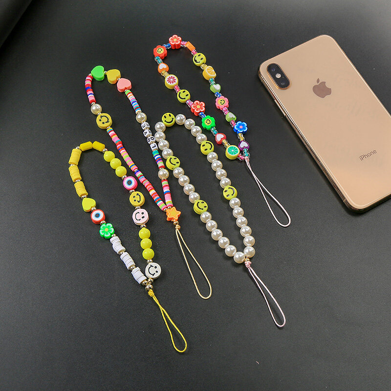 Kissme-Perles Heishi en Argile Fruitée Colorée, Pastel, pour Téléphone Portable, Long Bracelet à Breloques
