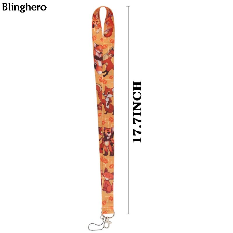 Blinghero-Correa de cordón para llaves Unisex, correa de cuello para teléfono, soporte de tarjeta de identificación USB, regalos elegantes, mezcla de zorro, leopardo, jirafa, BH0426
