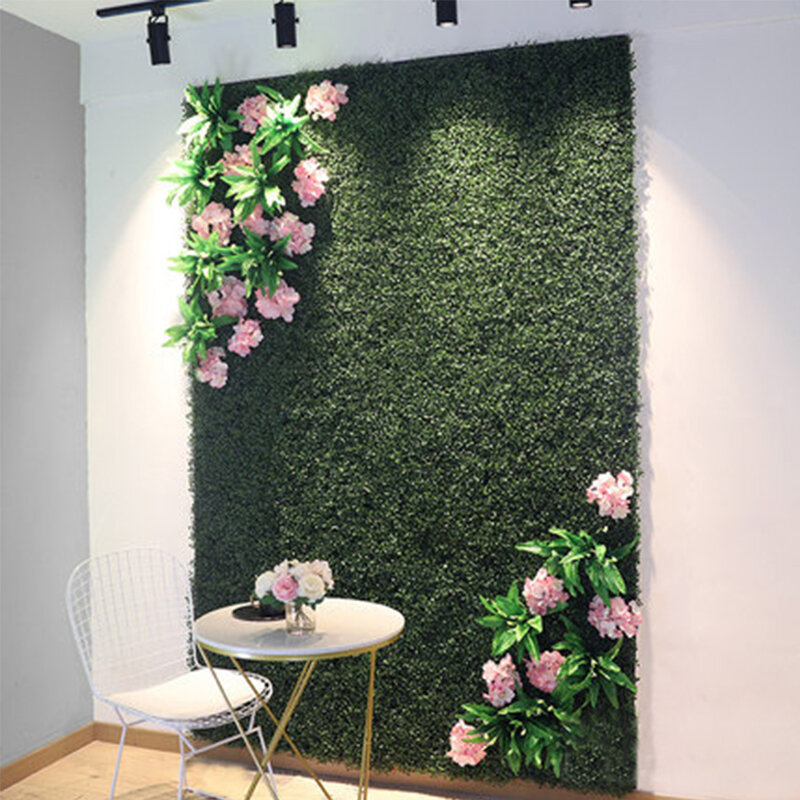 Planta Artificial para decoración de fondo DIY, planta de pared, césped de plástico, fiesta de boda, pared de flores de jardín, decoración de oficina