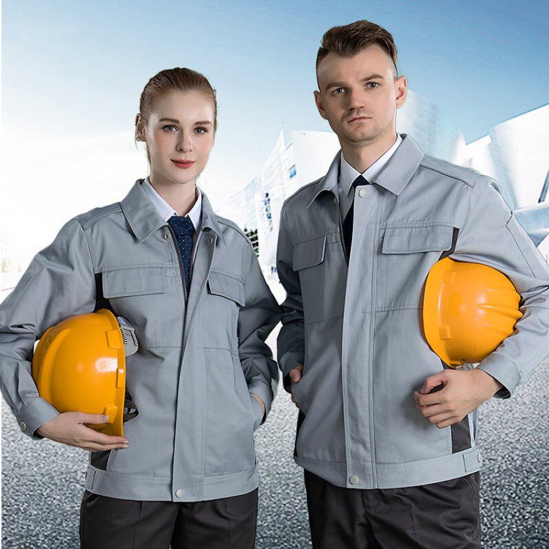 ฤดูใบไม้ผลิเสื้อผ้าทำงานชุดแขนยาวชุดทำงานชายเสื้อผ้าประกันแรงงาน Worker เครื่องแบบอัตโนมัติ Mechanical Engineer5XL