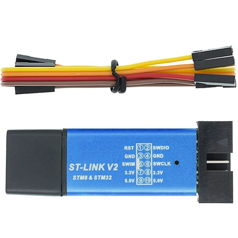 Программатор ST LINK Stlink ST-Link V2 Mini STM8 STM32 для загрузки с крышкой A41, 1 шт.