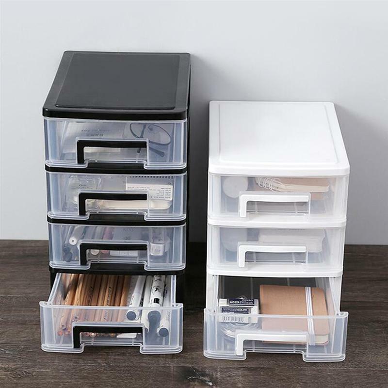 Caja de almacenamiento de escritorio con cajones de 5 capas, soporte de plástico para documentos, artículos diversos, organizador de almacenamiento para cosméticos, organizador de maquillaje de escritorio