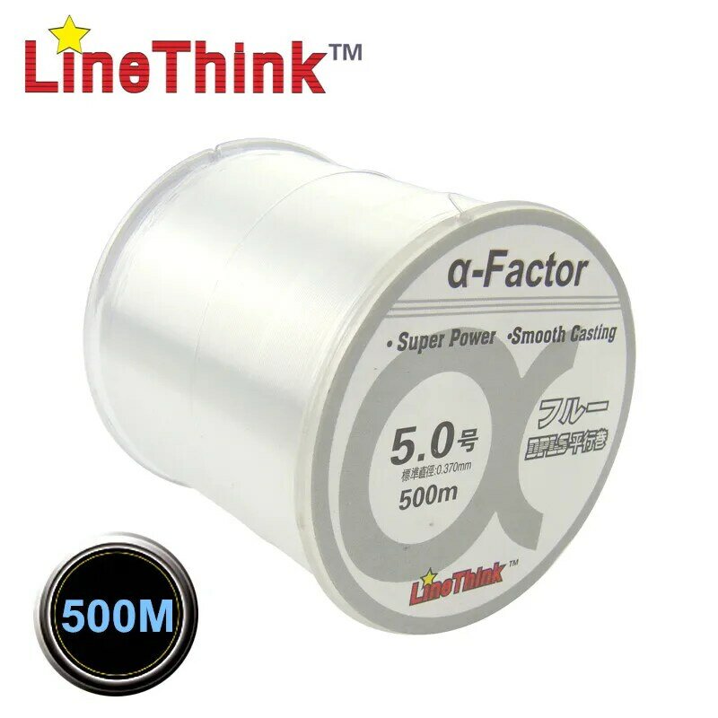 LineThink a-factor-Hilo de pesca de monofilamento de nailon de primera calidad, 500M