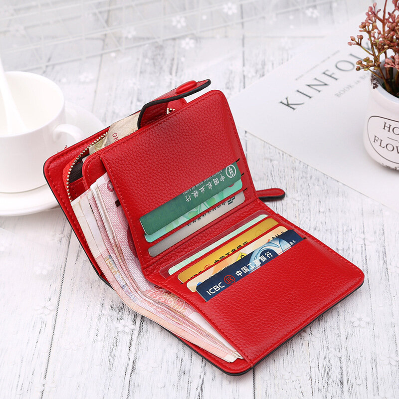 Portafogli da donna 2021 New Luxury Brand Red Small card wallet portamonete portamonete con cerniera corta e portafoglio Hasp Fashion Money Bag portfel damski