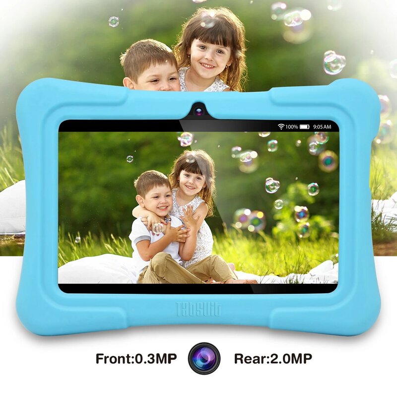 DragonTouch-블루 Y88X 플러스 7 인치 어린이 태블릿 16GB, 쿼드 코어 안드로이드 8.1 + 태블릿 가방 + 화면 보호기, 어린이 태블릿 PC