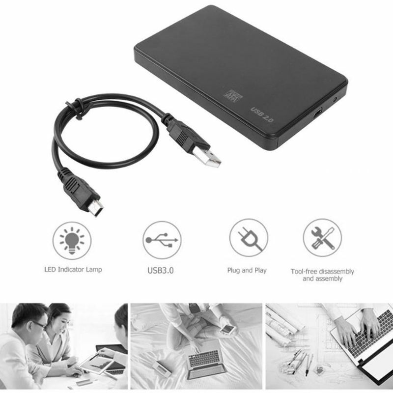 2.5 Inch HDD SSD Case Sata to USB 3.0/2.0 Adapter Hard Drive Box Enclosure Adapter Mobile External HDD Disk Adapter for Windows