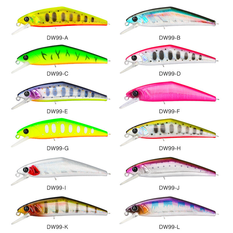 Tsurinoya dw99 isca de peixinho, de velocidade baixa, artificial, rígida, flutuante, 85mm 14.7g