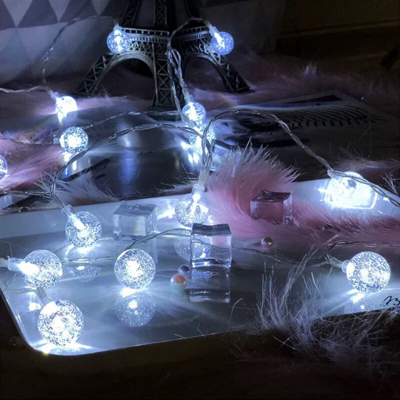 USB مصباح طاقة البطارية سلسلة أضواء الجنية كرة فقاعات مصباح 1.5/3/4.5/6/7.5 متر عطلة جارلاند الإضاءة لعيد الميلاد الزفاف ديكور