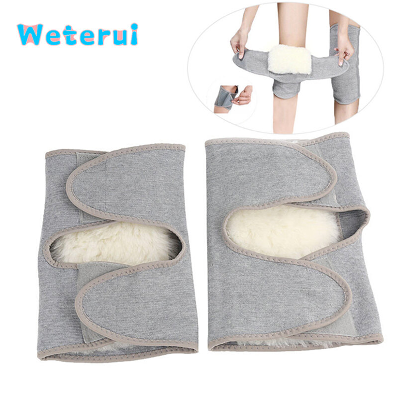 Winter Thickened Warm Fleece Lined Knee Pads Cashmere Wool Leg Cotton Thermal Knee Support Arthritis Pain Relief Yoga Rheumatism