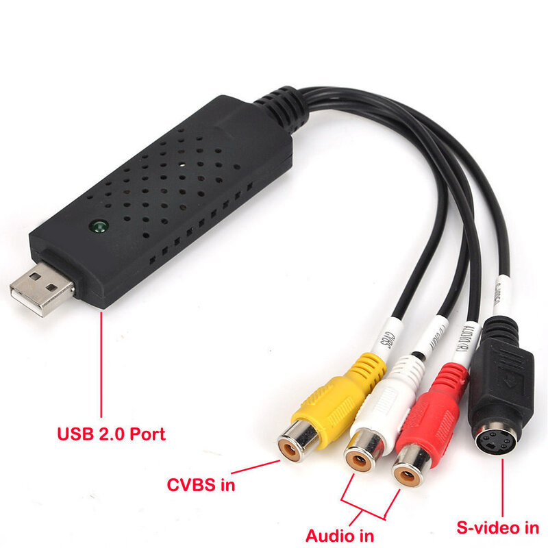 USB 2.0 Audio Video VHS untuk Dvd PC Converter Menangkap Kartu Adaptor untuk WIN 10 USB Audio Video Converter