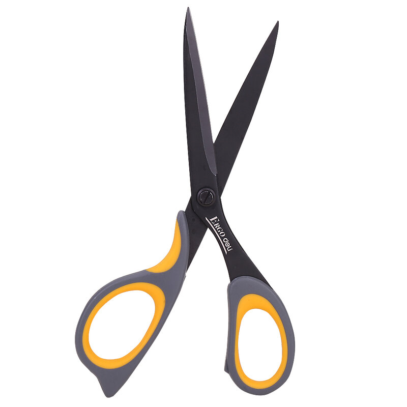 DELI Scissors E77757 Teflon coated Soft-touch 210mm 8-1/4 inch home office scissor hand craft scissors stationery