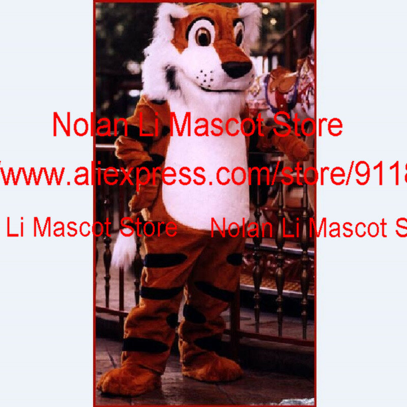 Costume de mascotte tigre avec casque oligMaterial, dessin animé imbibé, maquillage de cosplay unisexe, fête d'anniversaire, taille adulte, cadeau de vacances, offre spéciale, 409