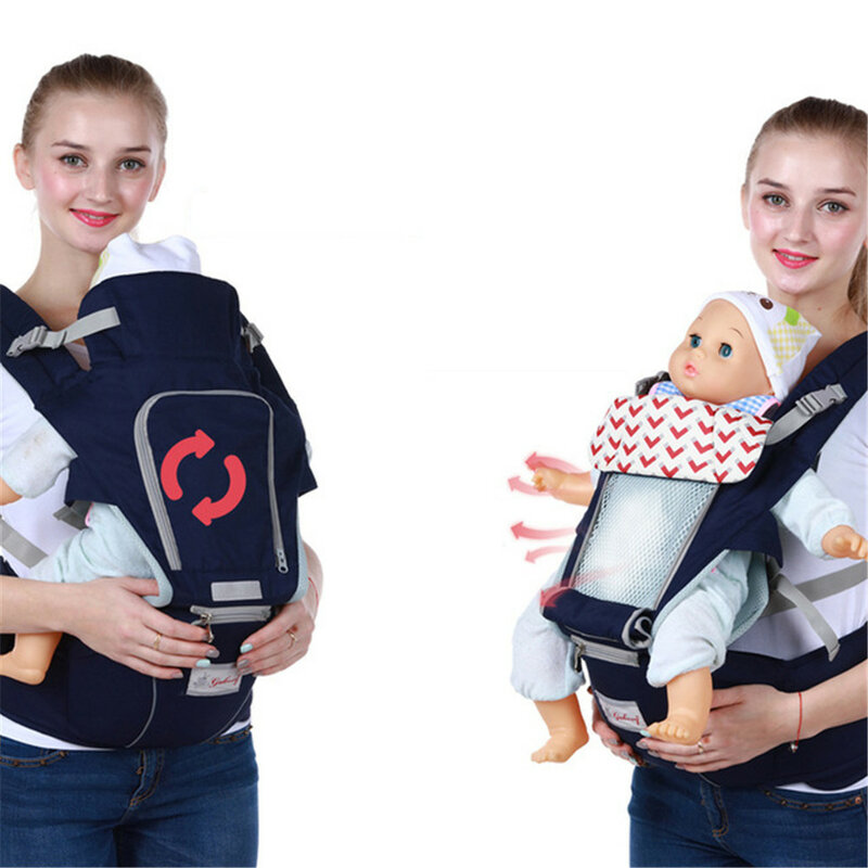 Dziecko Hipseat ergonomiczne nosidełko dla dzieci miękka bawełna 3 w 1 bezpieczeństwo niemowlę noworodek fotelik dziecięcy chusta z przodem do świata kangur otulaczek
