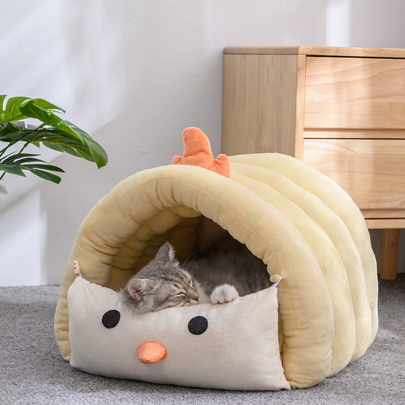 2 In1 애완견 집 접이식 고양이 작은 개 침대, 겨울용 따뜻한 강아지 패드 소파 이동식 수면 개집 둥지 제품