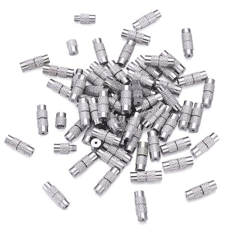 20pcs Brass Screw Clasp Closure Fastener Lock Jewelry End Tip Caps For DIY Bracelet Necklace Making Supply Accessories Material