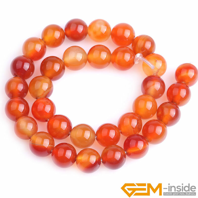 Perle ronde en pierre naturelle cornaline rouge pour bijoux, agates, grand trou, brin exécutif, bracelet bricolage, collier, 15 po, 6mm, 8mm, 2mm