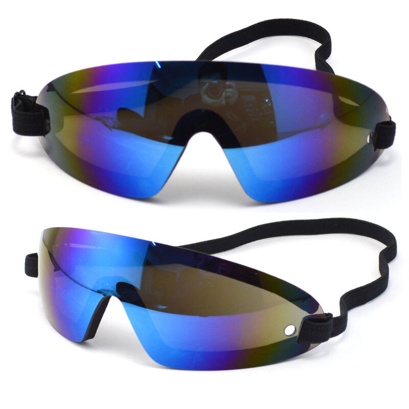 Gafas deportivas de espuma a prueba de viento, con película reflectante de color azul