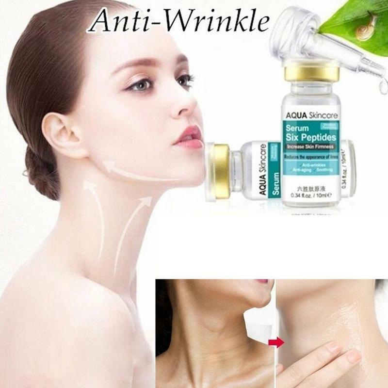 Six Peptides Serum Liquid Hyaluronic Acid Anti-aging Whitening And Anti-wrinkles Skin Lift Collagen Cream Face Care Wholesale