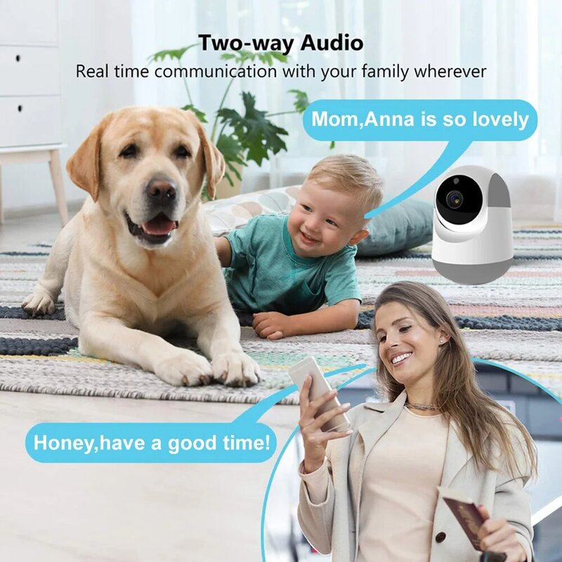 FHD 1080P IP Kamera WiFi Perlindungan Keamanan CCTV 360 PTZ Smart Home Secur Camcorder Monitor Video Bayi Bekerja dengan Alexa