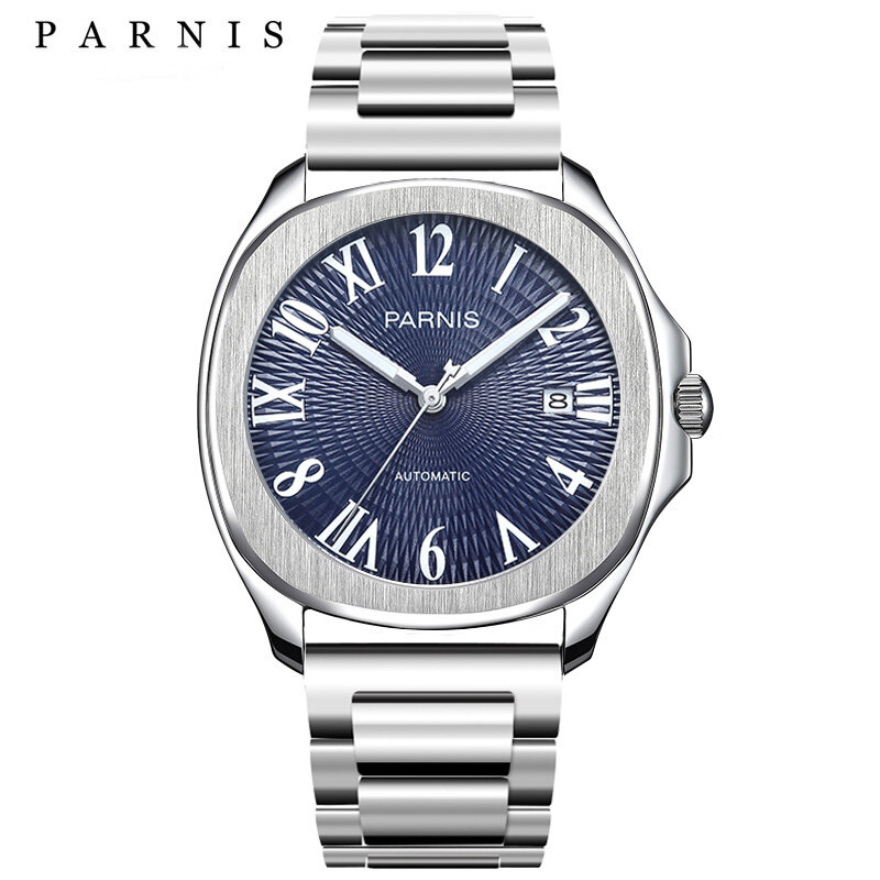 Часы наручные Parnis Мужские автоматические, модные минималистичные механические Спортивные с сапфировым стеклом, 40 мм