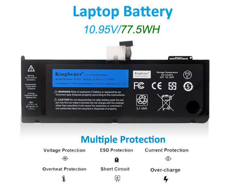 Batteria KingSener A1321 per Apple MacBook Pro 15 "A1286 2009 2010 020-6380-A MC118LL/A MC372 MC371 MB985 MB986LL/A strumenti gratuiti