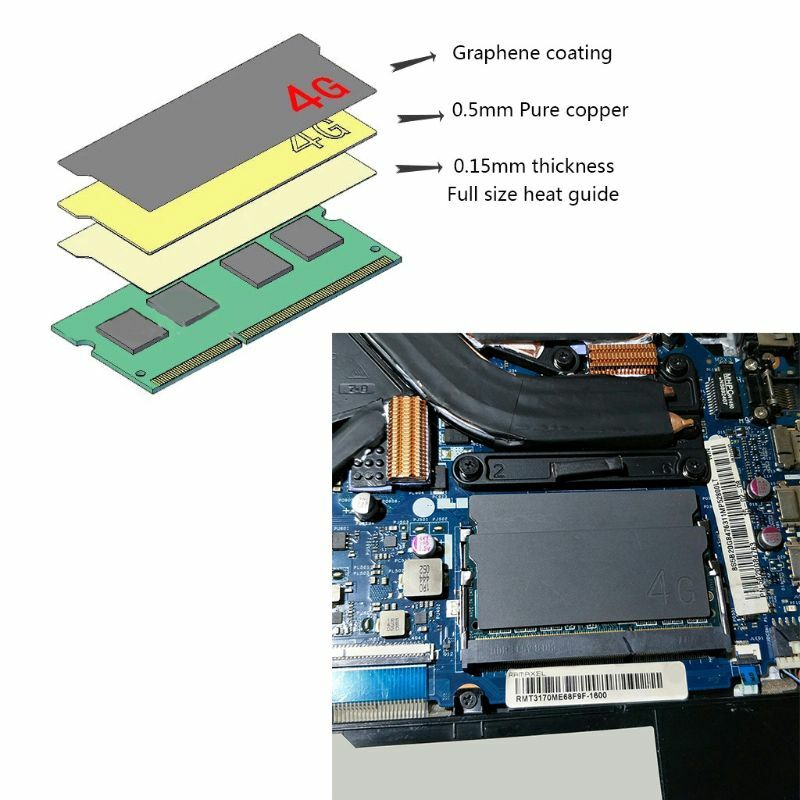 Совершенно новый черный Чистый медный Графен ноутбук память Высокое качество радиатор охлаждающий жилет RAM радиатор кулер комплект