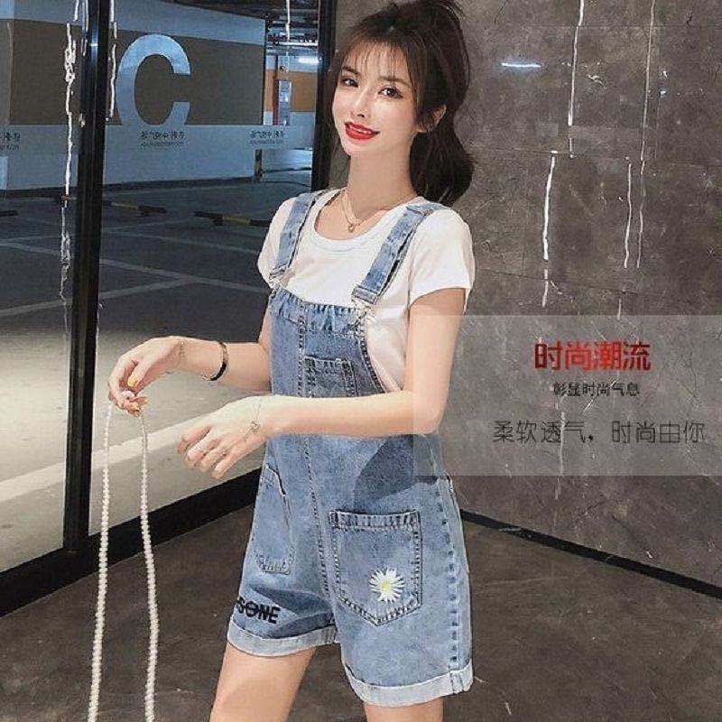 Women Denim Braces Shorts Summer New Embroidery High Quality Women Overalls New Style Women Jumpsuits