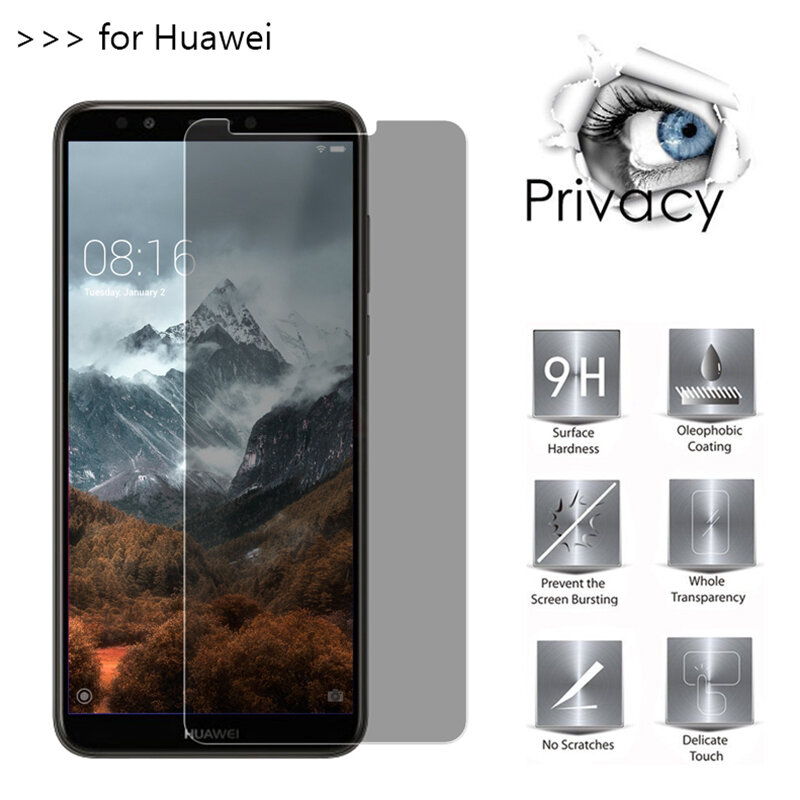 Huawei p20 p40 lite e 5g p30 pro,huawei p10 plus用のスパイ防止保護強化ガラス,ガラスフィルムプロテクター