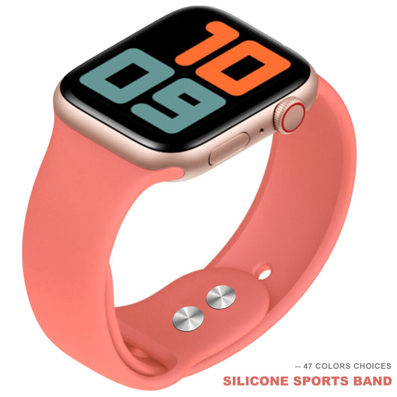 Спортивный мягкий силиконовый ремешок для Apple Watch, ремешок 44 мм, 40 мм, серия 5, 4, браслет для часов iWatch, ремешок 38 мм, 42 мм, 3, 2, 1, аксессуары