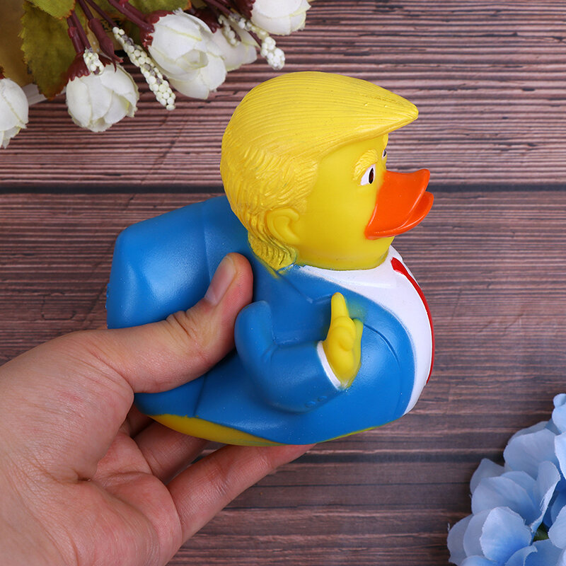 การ์ตูน Trump เป็ดอาบน้ำลอยน้ำ US President เป็ดยางเด็กของเล่นน้ำของเล่นฝักบัวเป็ดเด็ก Bath Float ของเล่น
