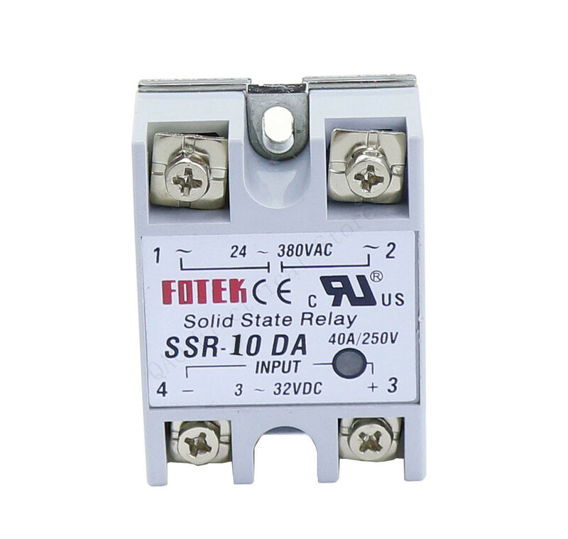 SSR – relais monophasé à coque blanche, à semi-conducteurs, sans couvercle en plastique, 10DA/25DA/ 40DA DC