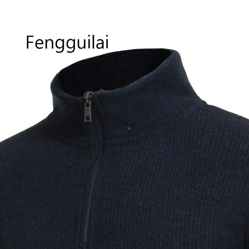 Primavera inverno moda zíper casual gola alta camisolas masculinas topos 2020 masculino mais quente cashmere suéteres masculino malhas preto cinza