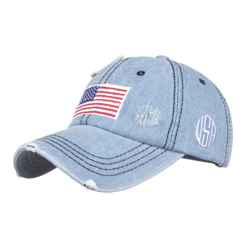 Fashion Men Baseball Cap Usa Flag For Women Diamond Rivet Brand Cool Hats Rap Rock Caps Men'S Sun Dad Hat