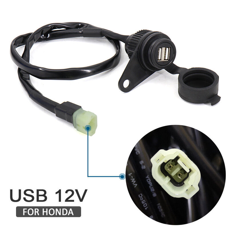 Xe Máy Mới Phụ Kiện Dành Cho Xe Honda CB400X CB 400 X ĐÔI USB Adapter Sạc Đen Xe Máy Sửa Đổi DV 12V
