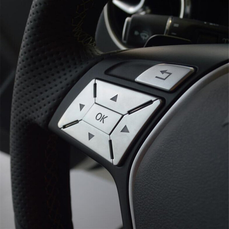 Steering Wheel Button Switch Trim Cover Sticker For Mercedes Benz A B C E Ml Gl Cla Gla Glk Sl Slk Class W176 W246 W212 W204