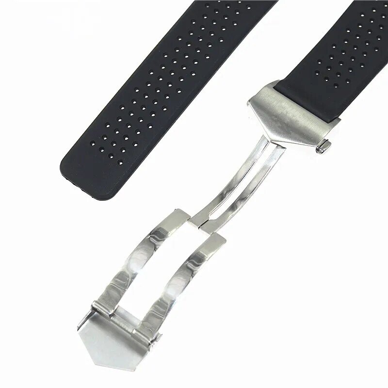 22mm 24mm Silicone Submersible Men Watchband For TA HEUE CARRERA Band With Clasp Perforated Watch Strap Sport Bracelet Belt