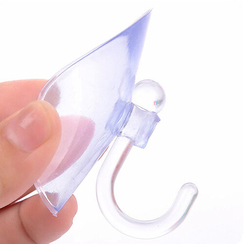 Ventosa transparente com 10 peças, segurador de gancho para parede de vidro, cozinha e banheiro