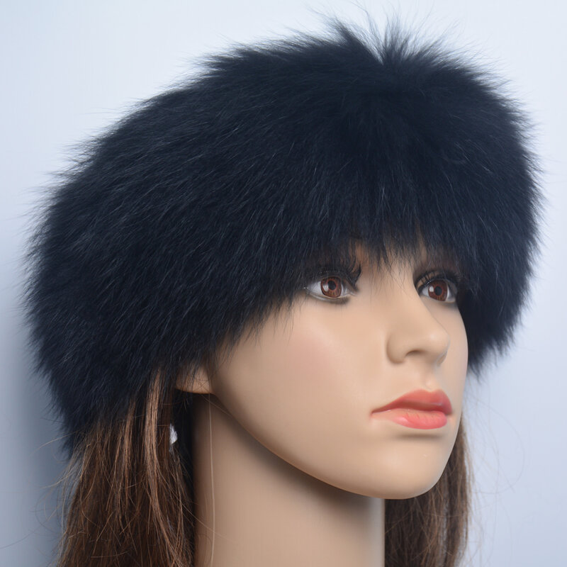 2024 Fashion Lady Real Fox Fur Scarf Girls Warm Soft Knit Good Elastic Real Fox Fur Headband Brand Genuine Fox Fur Ring Scarves