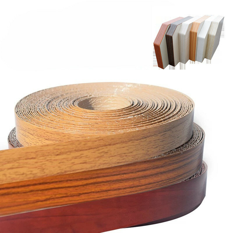 Cinta autoadhesiva para bordes de pvc, cinta de 10M para reparación de superficie de muebles de madera, mesa de armario, láminas de chapa de nogal