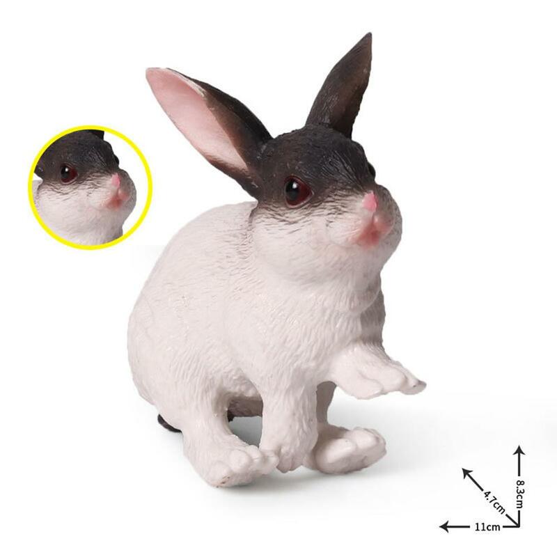 마스코트 시뮬레이션 토끼 토끼 동물 모델 홈 인테리어 미니어처 교육 어린이 장난감 선물 입상