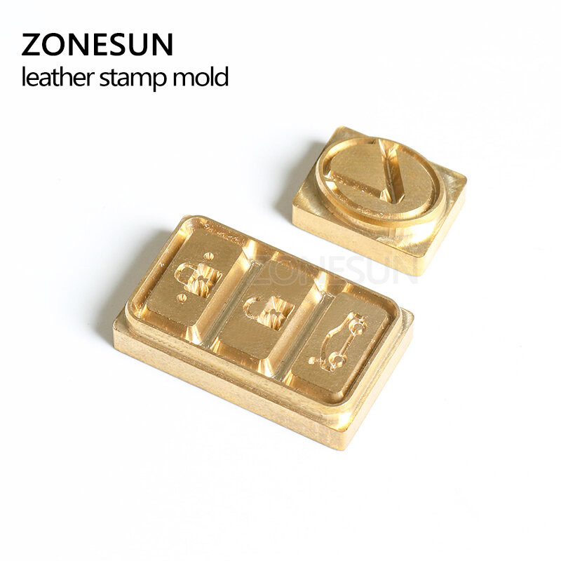 ZONESUN โลโก้ที่กำหนดเองทองเหลืองแม่พิมพ์แสตมป์ไม้หนังกระดาษลายนูนแม่พิมพ์ DIY ออกแบบ Moldings Hot Stamping เครื่องกดความร้อน
