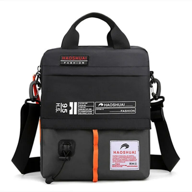 2024 New Shoulder Messenger Bag Casual Men's Bag Portable Briefcase Nylon Waterproof Outdoor Bag