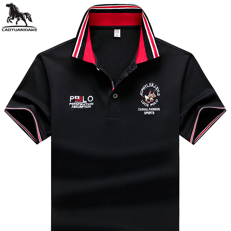 Koszulka Polo męskie lato nowa męska koszulka Polo z krótkim rękawem koszula haftowany oddychający top Men Business Casual koszulka Polo M-3XL 4XL 832