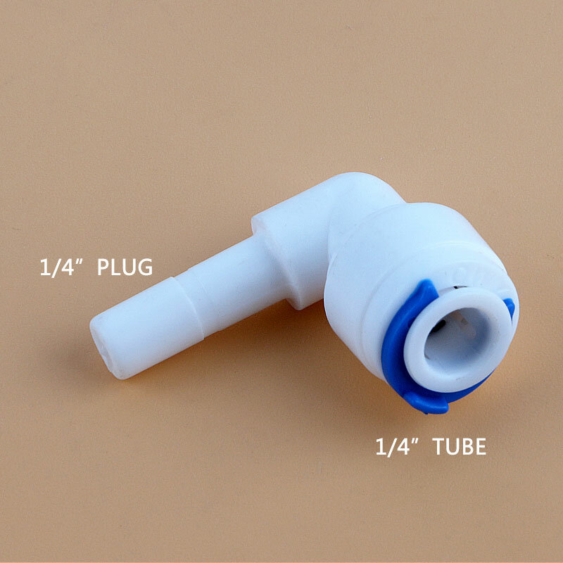 Tubo de cotovelo de parafuso 1/4 "-1/4", conexão rápida 1144 tubo plugue rígido diâmetro articulado 6.5mm para aquário ro filtro de água sistema de osmose reversa