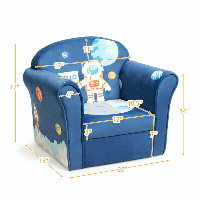 子供宇宙飛行士ソファ子供アームレストソファ布張りの椅子幼児家具HW65434
