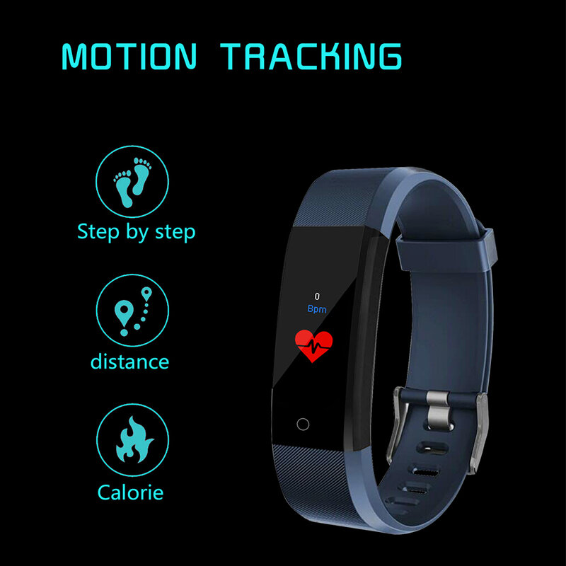 Kobiety inteligentny zegarek Monitor zdrowia tętno/ciśnienie krwi/krokomierz Bluetooth mężczyźni Smartwatch wodoodporna sportowa bransoletka