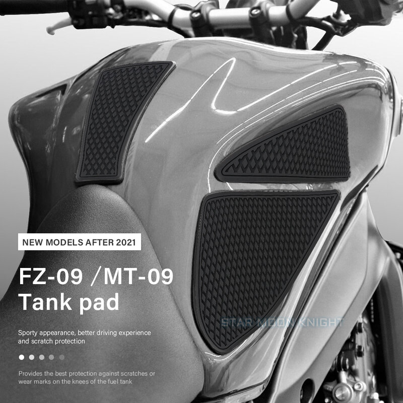Almohadilla lateral para tanque de combustible, pegatinas protectoras para Yamaha MT-09, MT 09, MT09, FZ-09, FZ09, FZ 2021