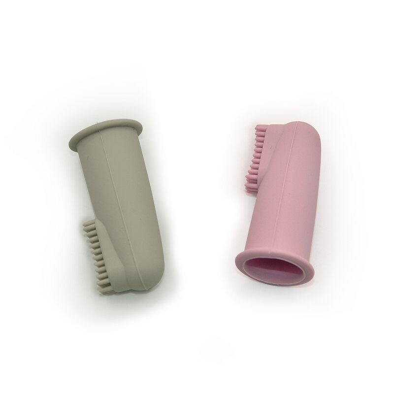 Sikat gigi jari lembut bayi, 2 buah silikon bebas BPA gigi bayi sikat bersih kelas makanan silikon perawatan kesehatan mulut bayi