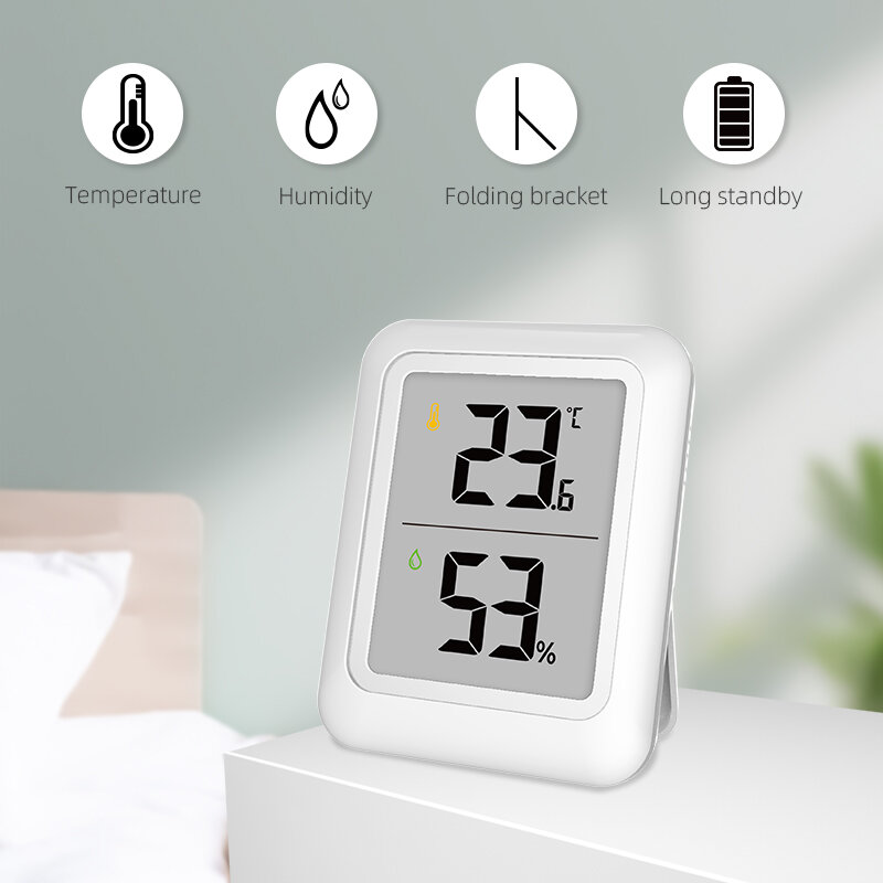 FABISENSE Mini termometr wewnętrzny higrometr LCD cyfrowy miernik temperatury w pomieszczeniu elektroniczny czujnik miernik wilgotności stacja pogodowa